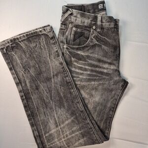 CJ BLACK washed denim jeans black 30Wx30L zipper pockets SEE*